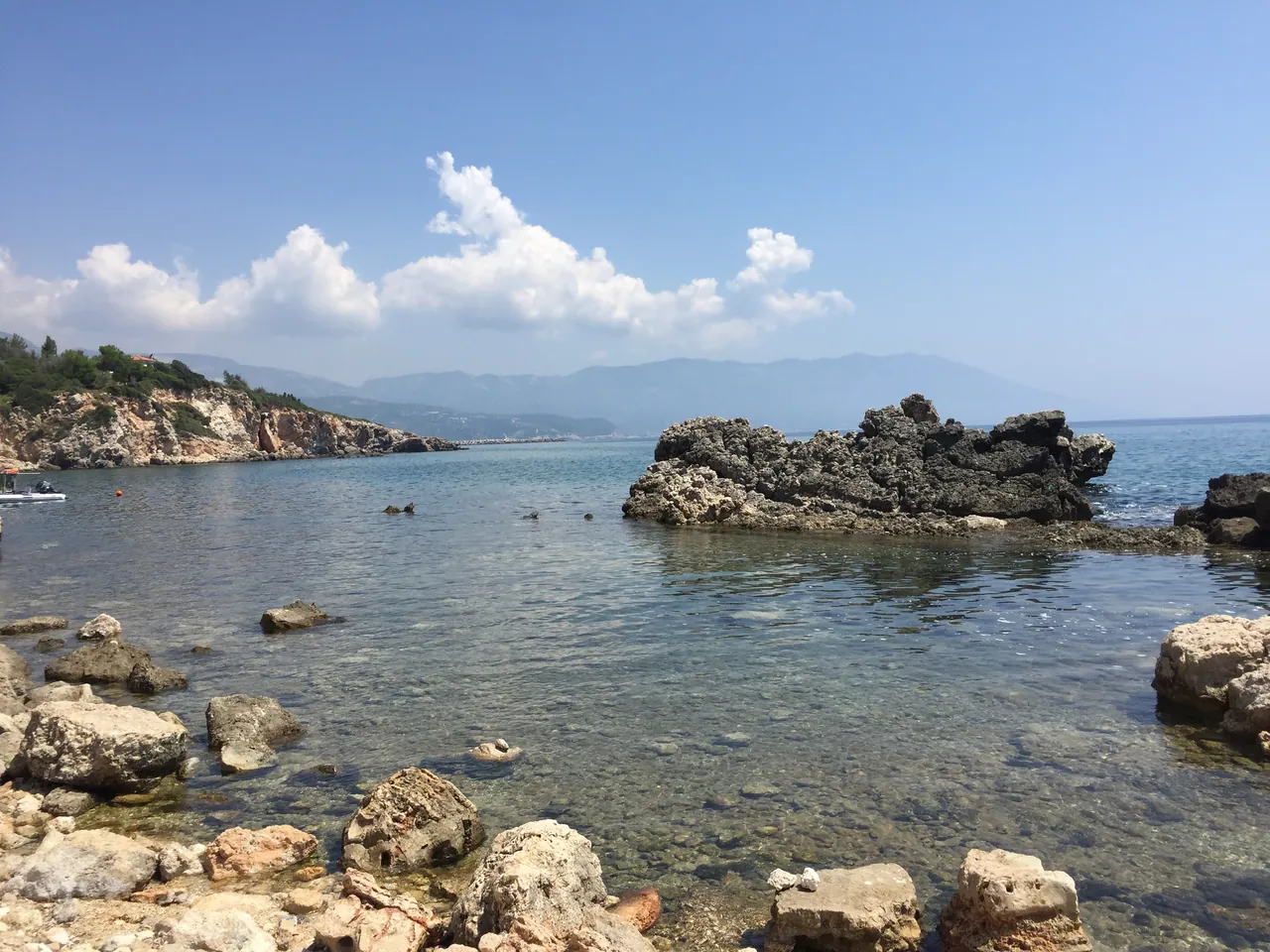 Rocky cove with clear turquoise water